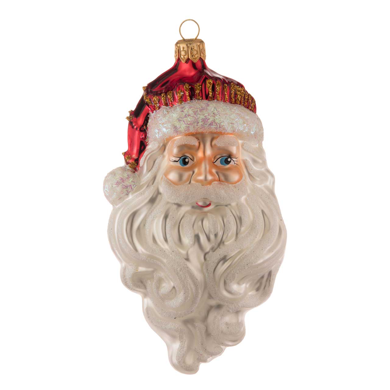 Tête de Père Noël avec barbe en bataille